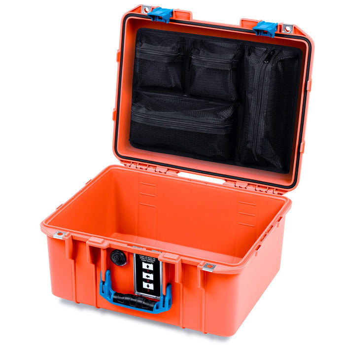 Pelican 1507 Air Case, Orange with Blue Handle & Latches ColorCase