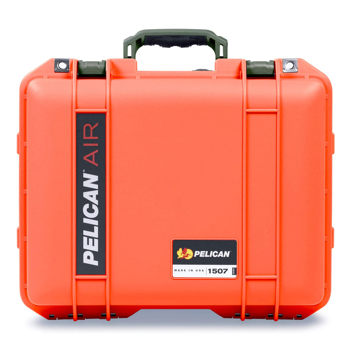 Pelican 1507 Air Case, Orange with OD Green Handle & Latches ColorCase