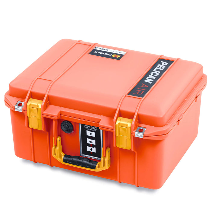 Pelican 1507 Air Case, Orange with Yellow Handle & Latches ColorCase