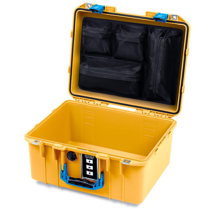Pelican 1507 Air Case, Yellow with Blue Handle & Latches ColorCase