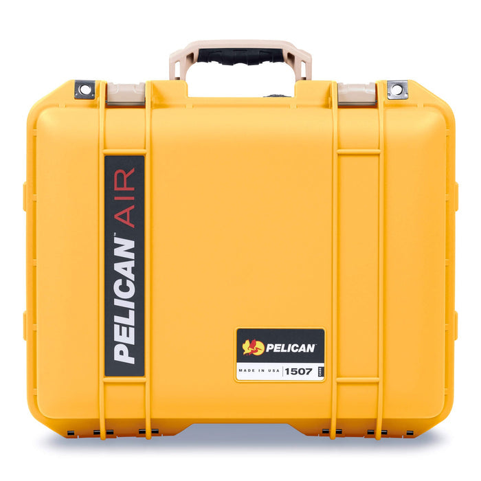 Pelican 1507 Air Case, Yellow with Desert Tan Handle & Latches ColorCase
