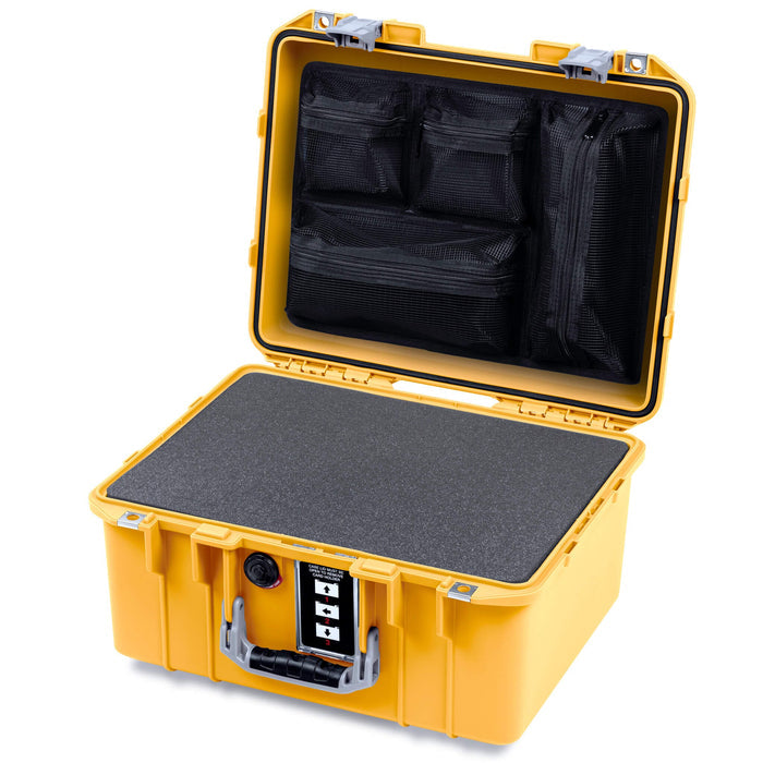 Pelican 1507 Air Case, Yellow with Silver Handle & Latches ColorCase