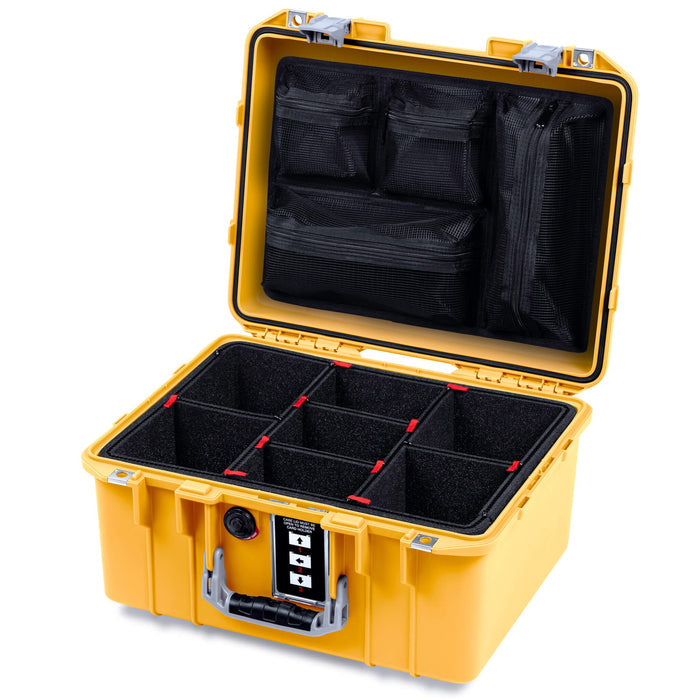 Pelican 1507 Air Case, Yellow with Silver Handle & Latches ColorCase