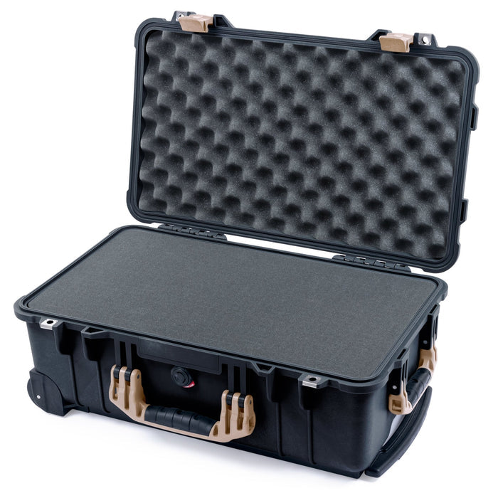 Pelican 1510 Case - Black & Desert Tan - Pick & Pluck Foam / Convolute Lid Foam