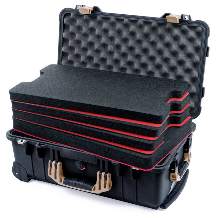 Pelican 1510 Case - Black & Desert Tan - DIY Tool Foam Kit / Convolute Lid Foam