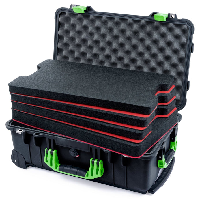 Pelican 1510 Case - Black & Lime Green - DIY Tool Foam Kit / Convolute Lid Foam
