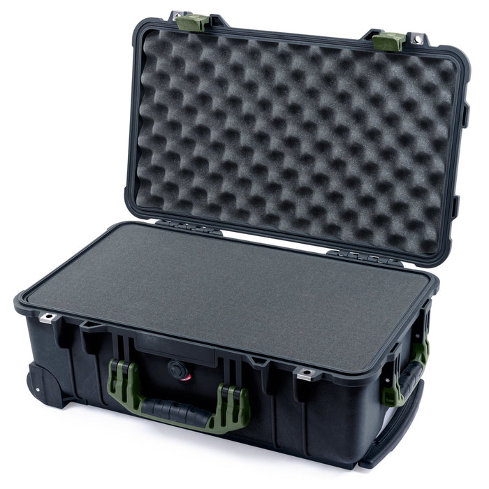 Pelican 1510 Case - Black & OD Green - Pick & Pluck Foam / Convolute Lid Foam