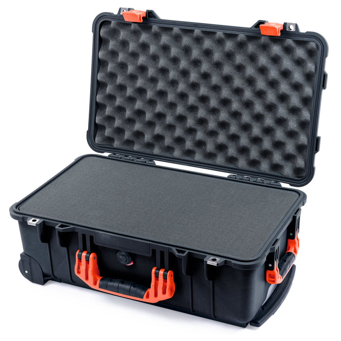 Pelican 1510 Case - Black & Orange - Pick & Pluck Foam / Convolute Lid Foam