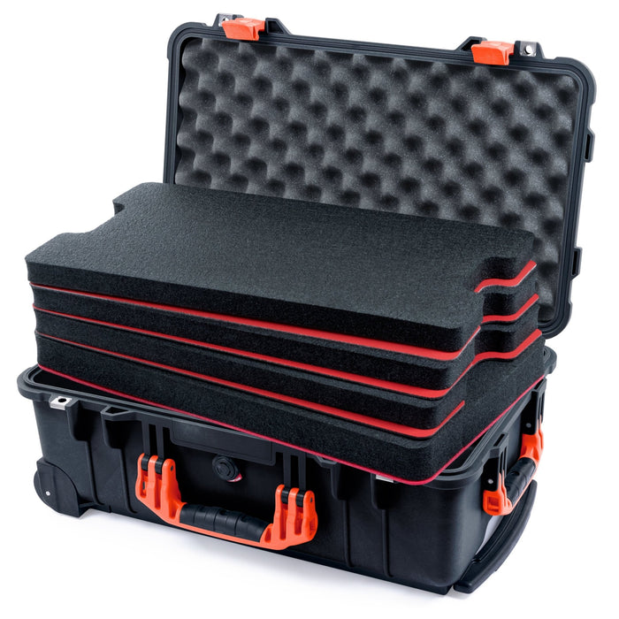Pelican 1510 Case - Black & Orange - DIY Tool Foam Kit / Convolute Lid Foam