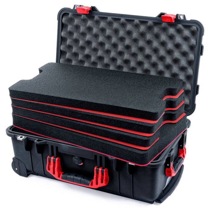Pelican 1510 Case - Black & Red - DIY Tool Foam Kit / Convolute Lid Foam