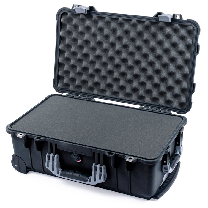 Pelican 1510 Case - Black & Silver - Pick & Pluck Foam / Convolute Lid Foam