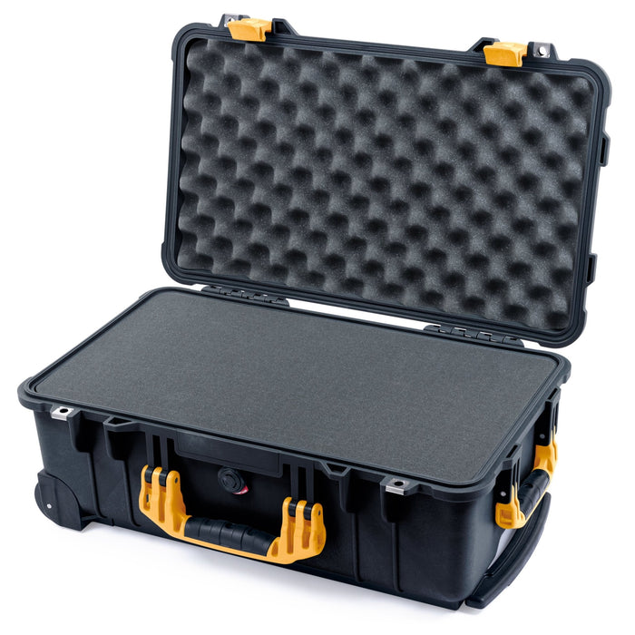 Pelican 1510 Case - Black & Yellow - Pick & Pluck Foam / Convolute Lid Foam