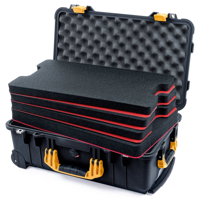 Pelican 1510 Case - Black & Yellow - DIY Tool Foam Kit / Convolute Lid Foam