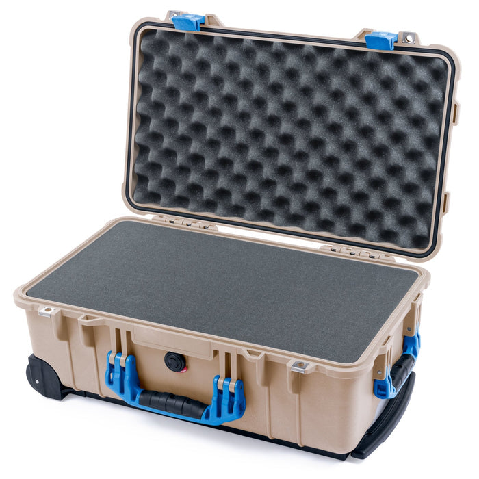 Pelican 1510 Case - Desert Tan & Blue - Pick & Pluck Foam / Convolute Lid Foam