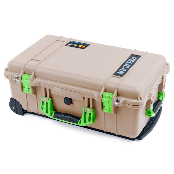 Pelican 1510 Case - Desert Tan & Lime Green - Empty (Case Only)