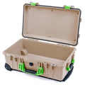 Pelican 1510 Case - Desert Tan & Lime Green - Empty (Case Only)