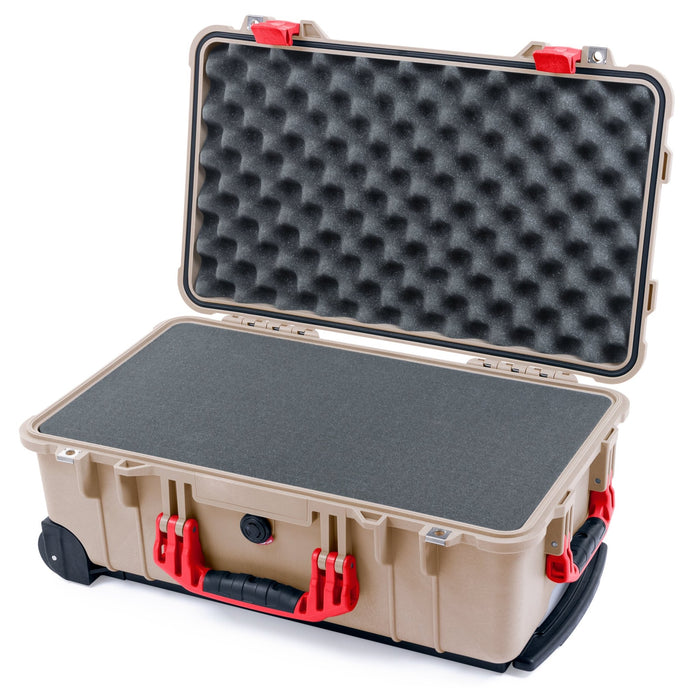 Pelican 1510 Case - Desert Tan & Red - Pick & Pluck Foam / Convolute Lid Foam