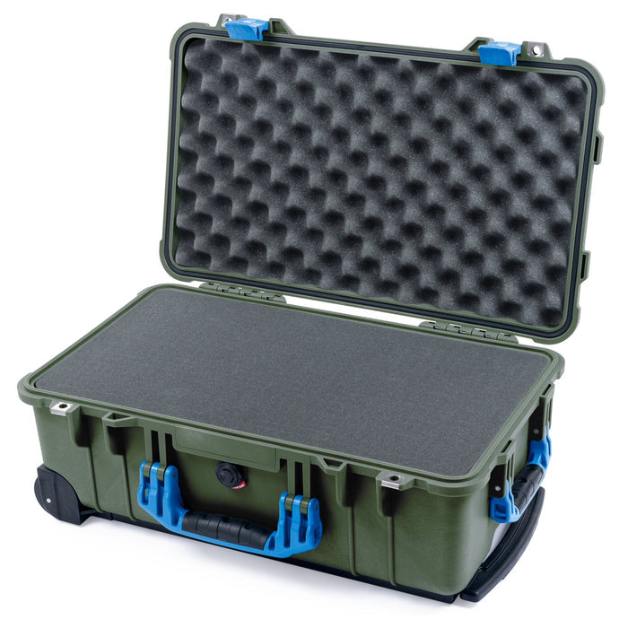 Pelican 1510 Case - OD Green & Blue - Pick & Pluck Foam / Convolute Lid Foam