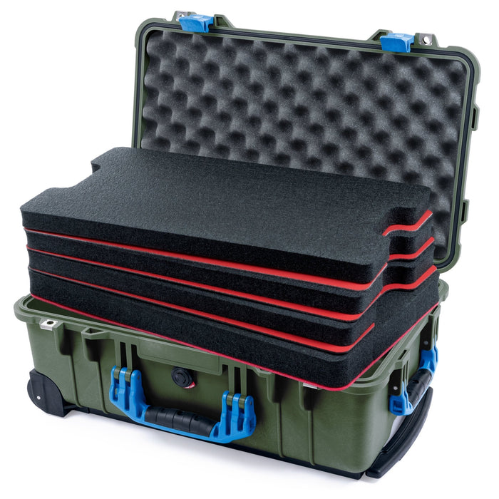 Pelican 1510 Case - OD Green & Blue - DIY Tool Foam Kit / Convolute Lid Foam