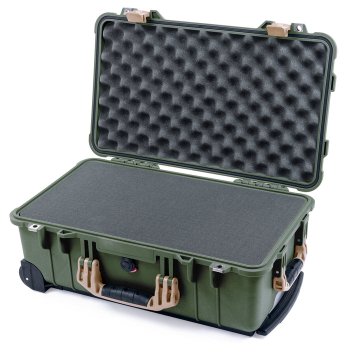 Pelican 1510 Case - OD Green & Desert Tan - Pick & Pluck Foam / Convolute Lid Foam