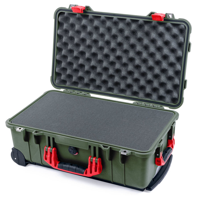 Pelican 1510 Case - OD Green & Red - Pick & Pluck Foam / Convolute Lid Foam