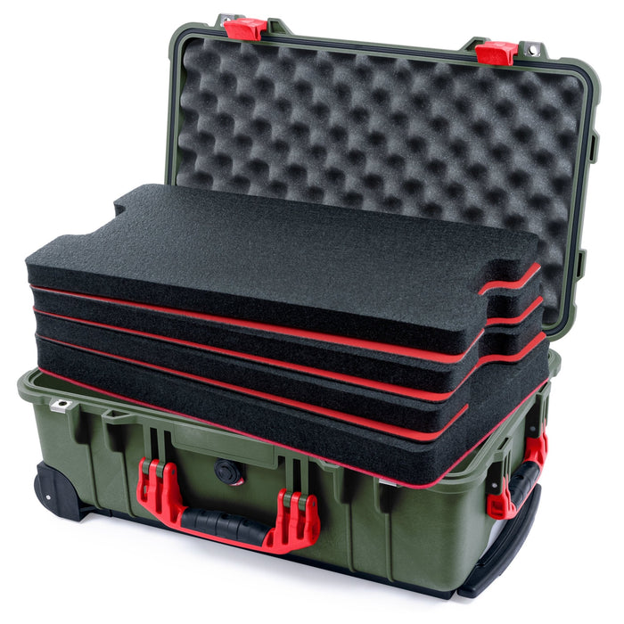 Pelican 1510 Case - OD Green & Red - DIY Tool Foam Kit / Convolute Lid Foam