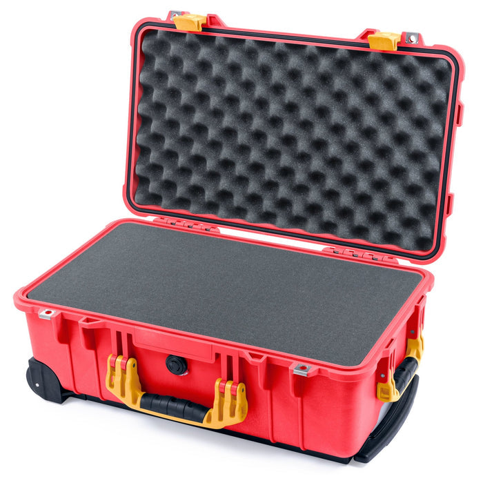 Pelican 1510 Case - Red & Yellow - Pick & Pluck Foam / Convolute Lid Foam