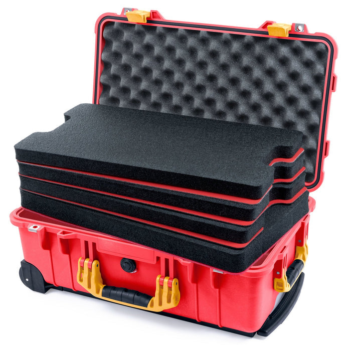 Pelican 1510 Case - Red & Yellow - DIY Tool Foam Kit / Convolute Lid Foam