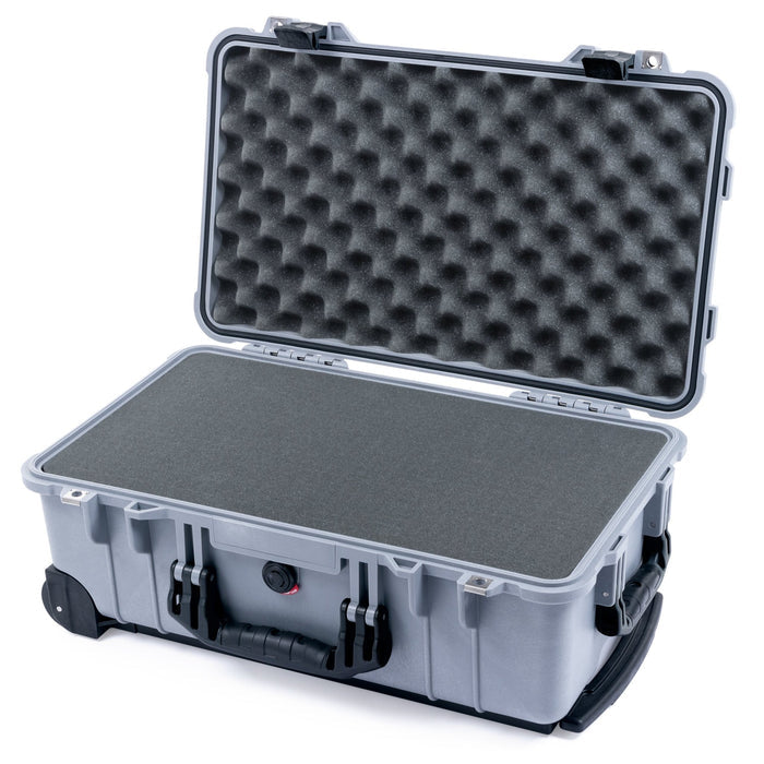 Pelican 1510 Case - Silver & Black - Pick & Pluck Foam / Convolute Lid Foam