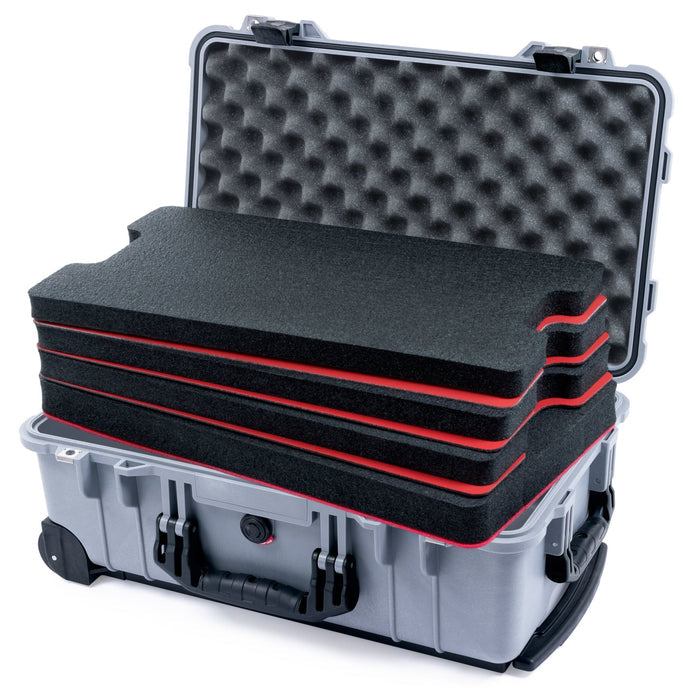 Pelican 1510 Case - Silver & Black - DIY Tool Foam Kit / Convolute Lid Foam