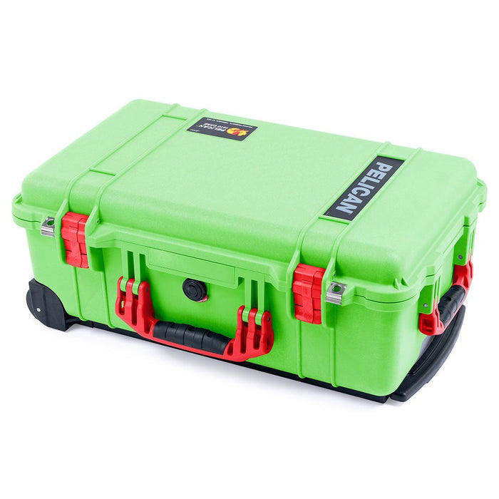 Pelican 1510 Case, Lime Green with Red Handles & Latches ColorCase