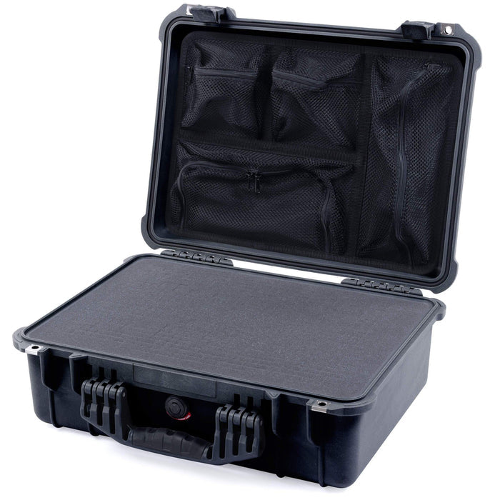 Pelican 1520 Case, Black Pick & Pluck Foam with Mesh Lid Organizer ColorCase 015200-0101-110-110
