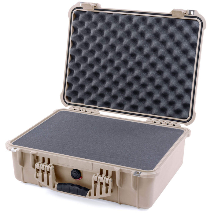 Pelican 1520 Case, Desert Tan Pick & Pluck Foam with Convolute Lid Foam ColorCase 015200-0001-310-310