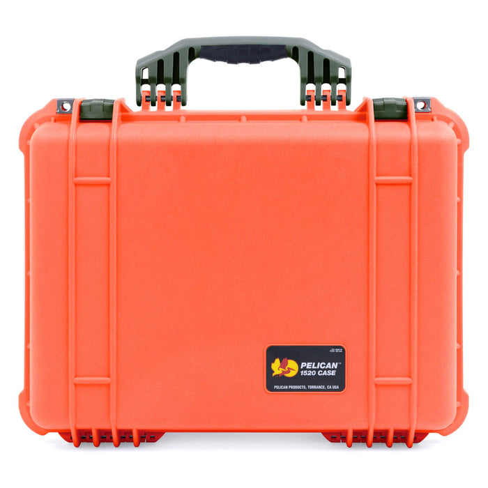 Pelican 1520 Case, Orange with OD Green Handle & Latches ColorCase