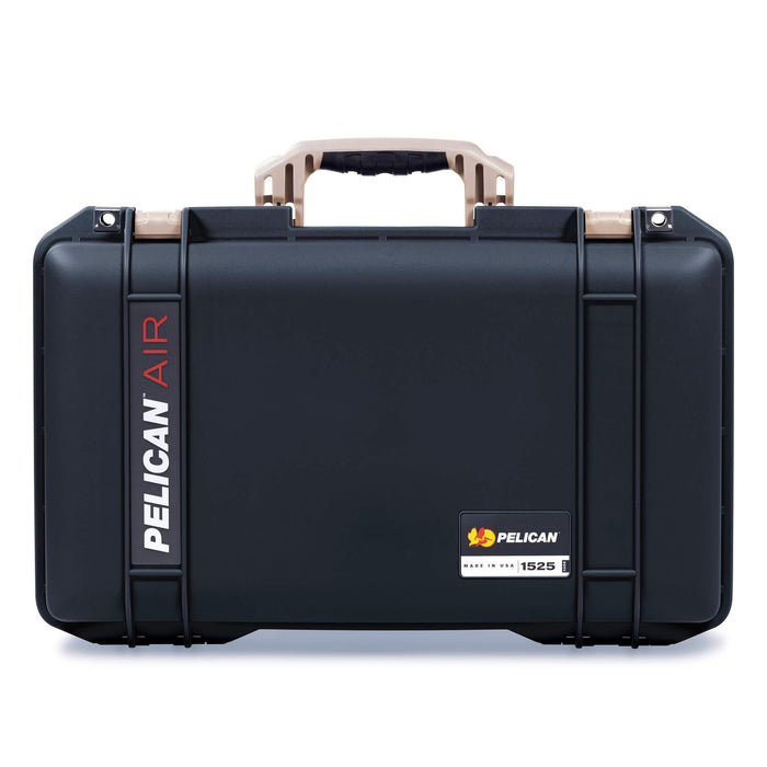 Pelican 1525 Air Case, Black with Desert Tan Handle & Latches ColorCase