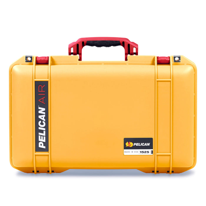 Pelican 1525 Air Case, Yellow with Red Handle & Latches ColorCase