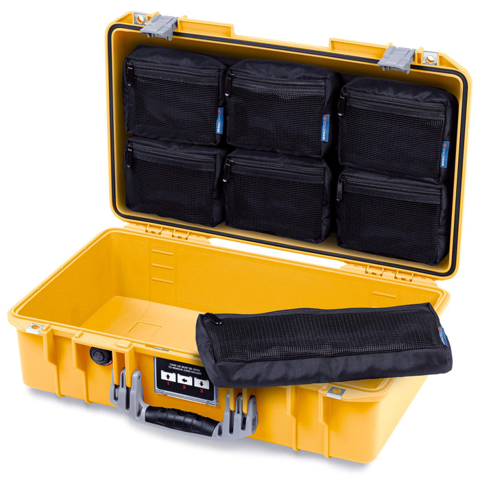 Pelican 1525 Air Case, Yellow with Silver Handle & Latches ColorCase