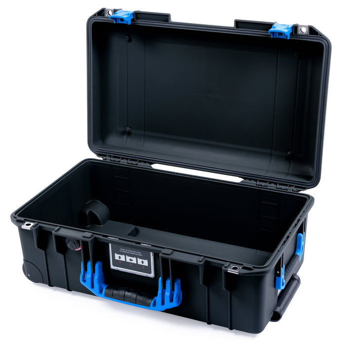 Pelican 1535 Air Carry-on Case - Black Case with Blue Handle & Latches - Empty