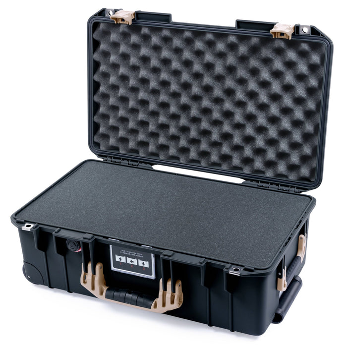 Pelican 1535 Air Carry - on Case - Black & Desert Tan - Pick & Pluck Foam / Convoluted Lid Foam