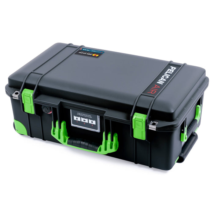 Pelican 1535 Air Carry - on Case - Black & Lime Green Trolley - Empty