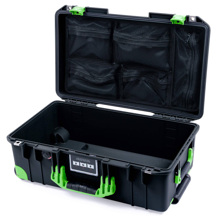 Pelican 1535 Air Carry - on Case - Black & Lime Green Trolley - Mesh Lid Organizer Only