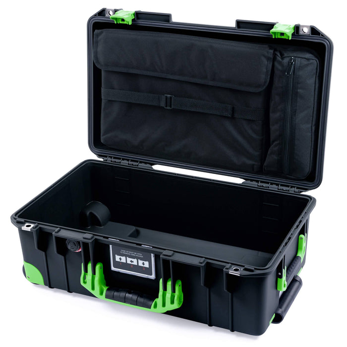 Pelican 1535 Air Carry - on Case - Black & Lime Green Trolley - Computer Lid Organizer Only