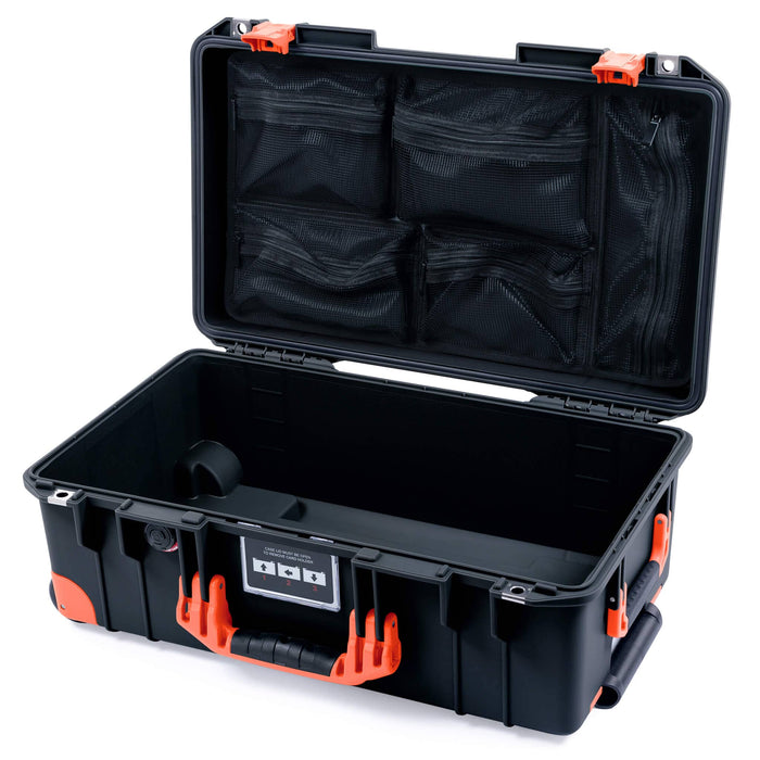 Pelican 1535 Air Carry - on Case - Black & Orange Trolley - Mesh Lid Organizer Only