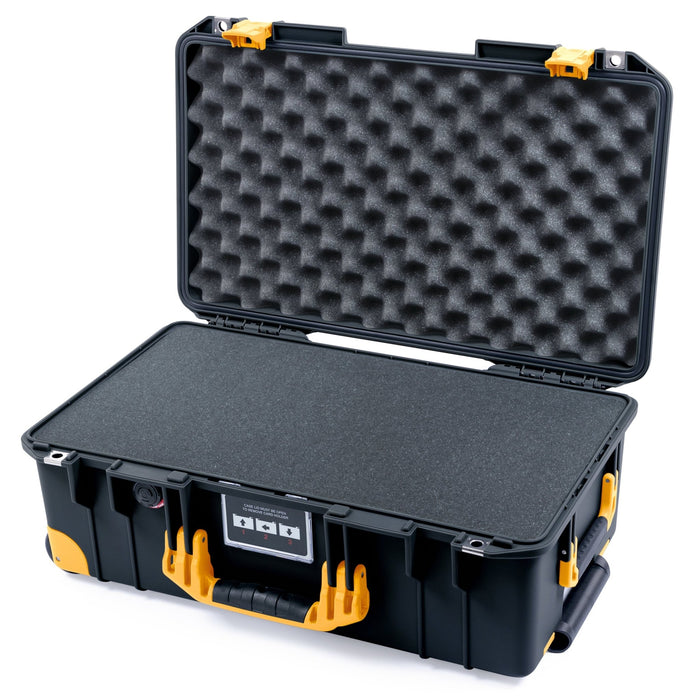 Pelican 1535 Air Carry - on Case - Black & Yellow Trolley - Pick & Pluck Foam / Convoluted Lid Foam