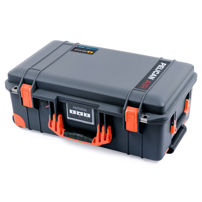 Pelican 1535 Air Carry - on Case - Charcoal & Orange Trolley - Empty