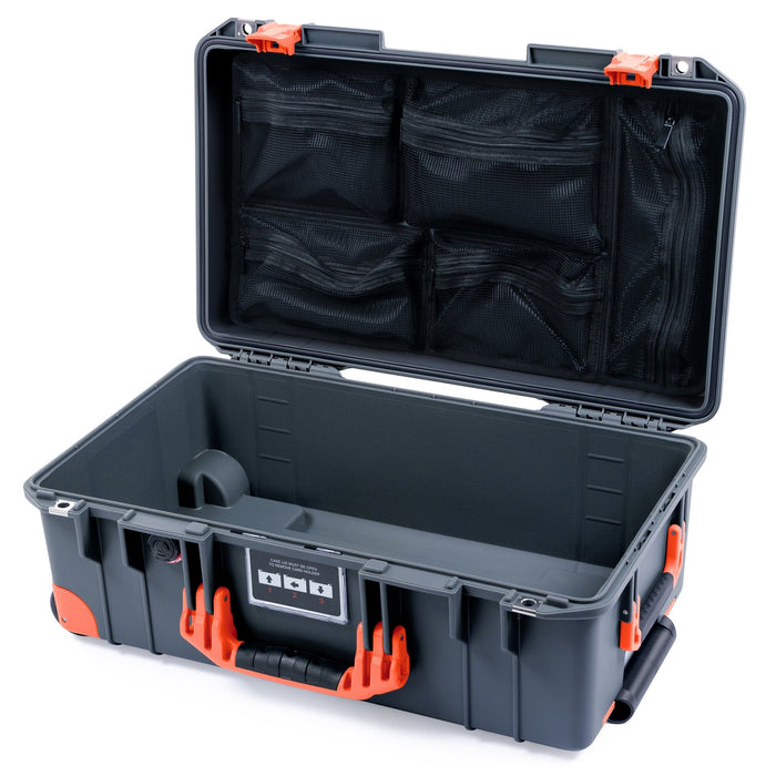 Pelican 1535 Air Carry - on Case - Charcoal & Orange Trolley - Mesh Lid Organizer Only