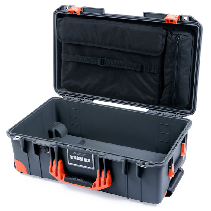 Pelican 1535 Air Carry - on Case - Charcoal & Orange Trolley - Computer Lid Organizer Only