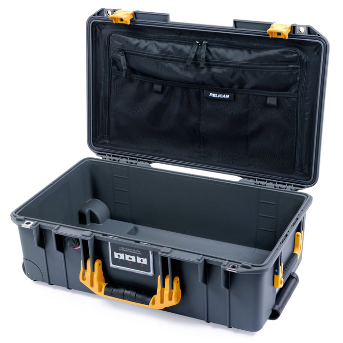 Pelican 1535 Air Carry - on Case - Charcoal & Yellow - TRVL Lid Organizer Only