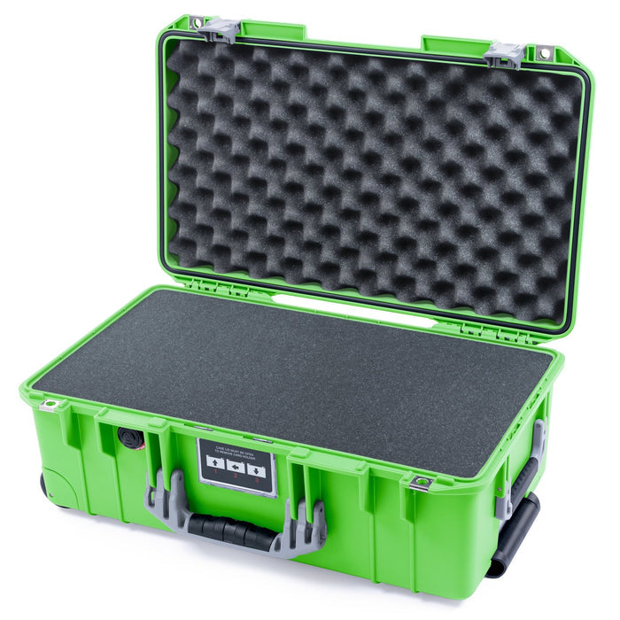 Pelican 1535 Air Carry - on Case - Lime Green & Silver - Pick & Pluck Foam / Convoluted Lid Foam