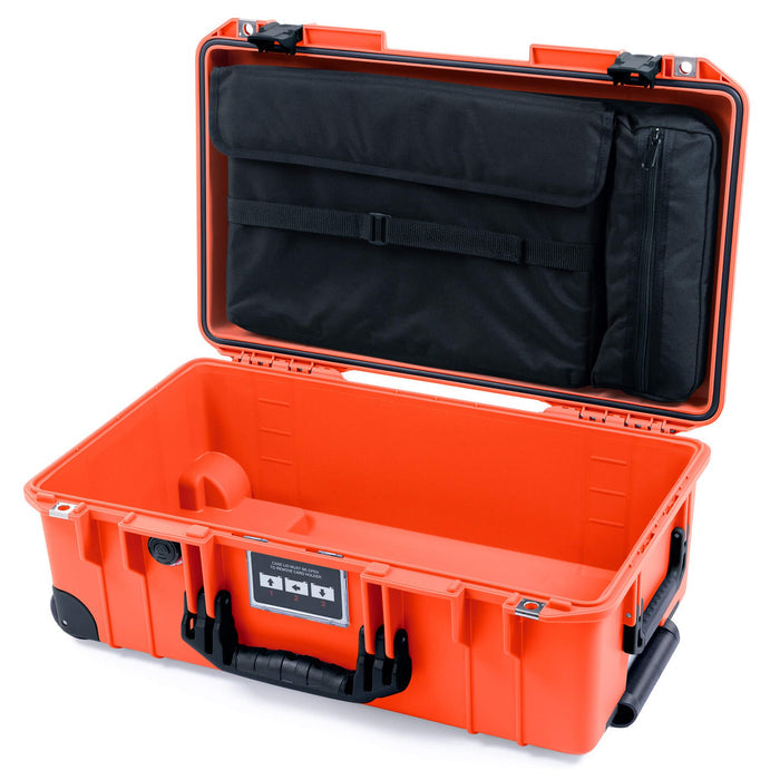 Pelican 1535 Air Case, Orange with Black Handles, Latches & Trolley Laptop Computer Lid Pouch Only ColorCase 015350-0200-150-111-110